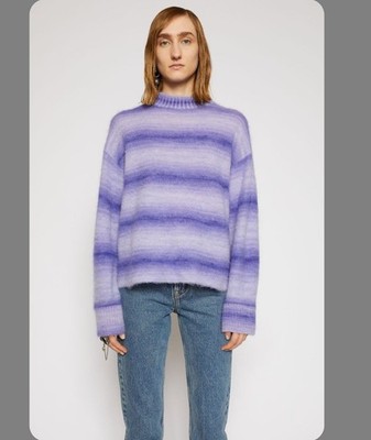 NWOT ACNE STUDIOS Oversized Electric Purple Ombre Alpaca Mohair Wool Sweater XXS