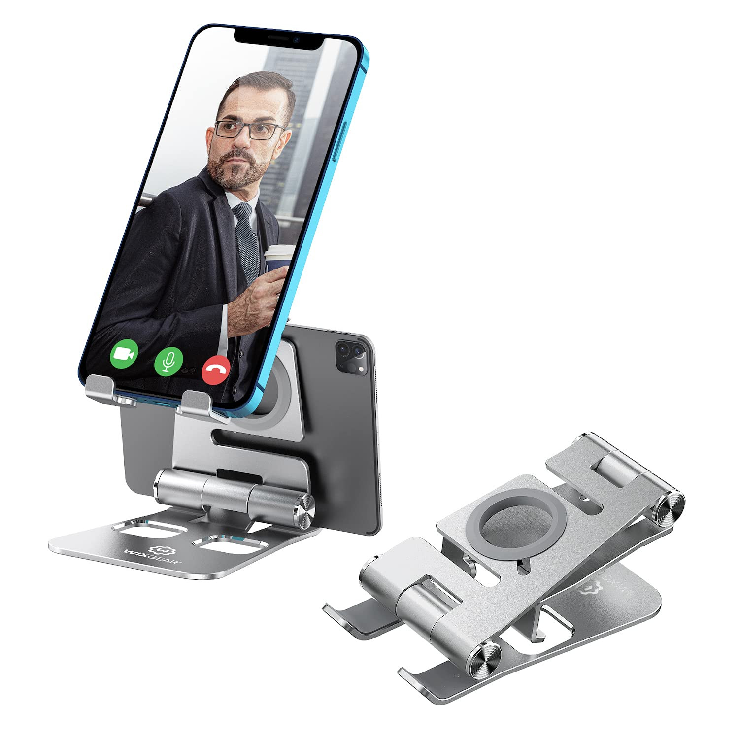 Cell Phone & Tablet Stand, 3 in 1 Foldable Aluminum Tablet Stand & Cell Phone...
