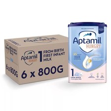 1 & 6 Pack Aptamil Hungry First Baby Milk Formula Powder from Birth 800g