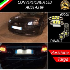 LUCI POSIZIONE A LED + LUCI TARGA A LED CANBUS AUDI A3 8P NO ERROR FINO AL 2008