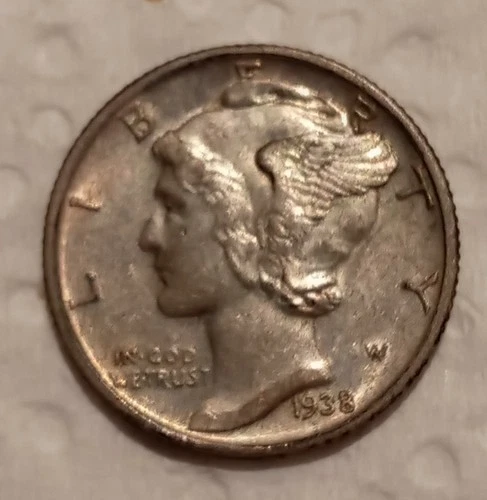 1938-S Mercury Dime 90% Silver Coin , Choice  XF , Nice Condition , No Damage !!