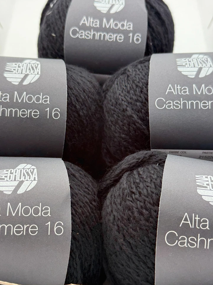 LANA GROSSA ALTA MODA CASHMERE 16 Farbe 015 Schwarz 250g - Bild 2 von 2