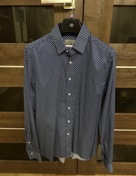 Men Canali Shirt Navy Cotton L