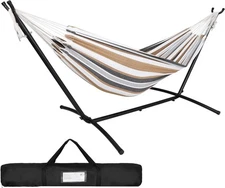 SUPER DEAL Portable 2 Person Hammock with 9FT Hammock Stand, 620 LBS Capacity A