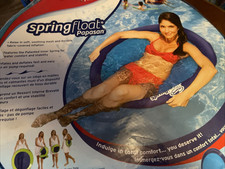 NEW SwimWays Spring Float Round Papasan - Mesh Float Dark Blue 13698
