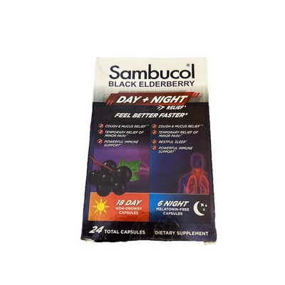 NEW Sambucol Black Elderberry 18 Day + 6 Night Relief Elderberry EXP 4/2027