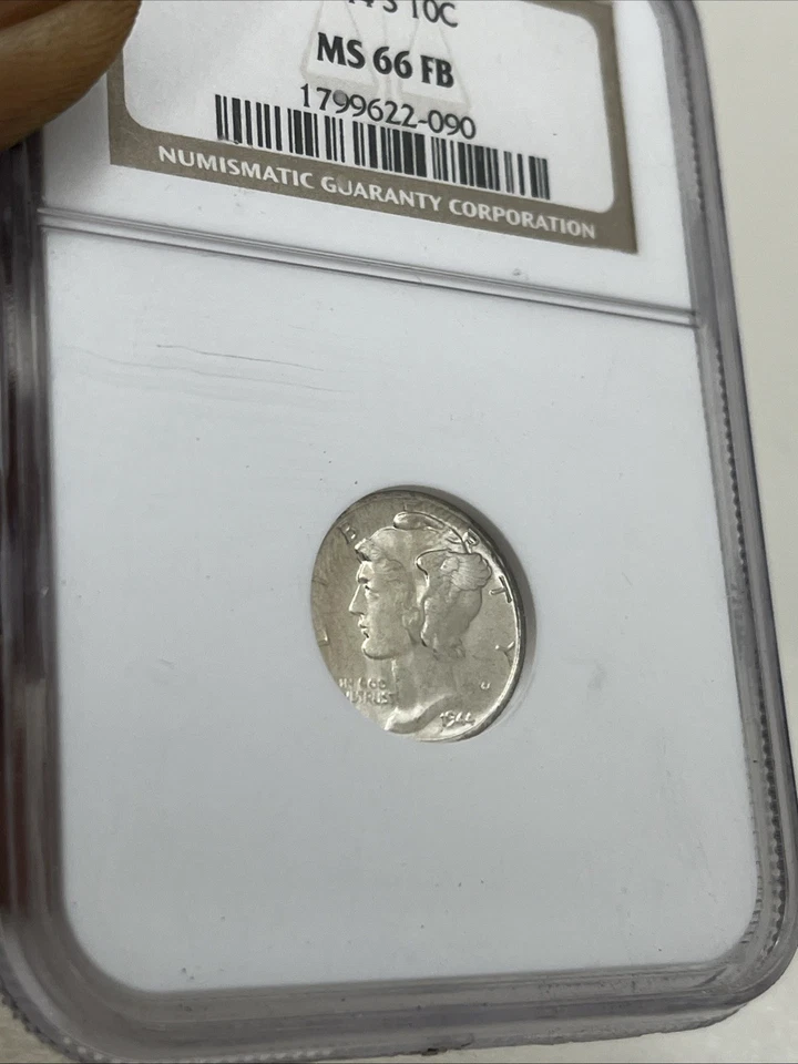 1944 S 10C Mercury Dime NGC MS66FB  * OLD FATTY HOLDER * FULL BANDS SanFransisco - Image 4 of 4