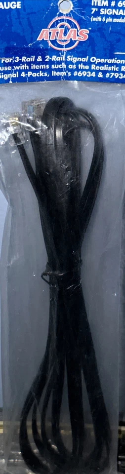 Atlas O Gauge 7' Signal Cable w/ 6-Pin Modular Connectors #6937 NEW - Image 3 of 4