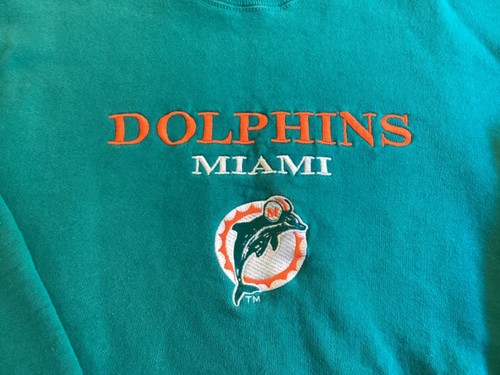 Miami Dolphins size EXTRA LARGE Sweatshirt Salem Sportswear Embroidered 1990’s - Picture 6 of 9