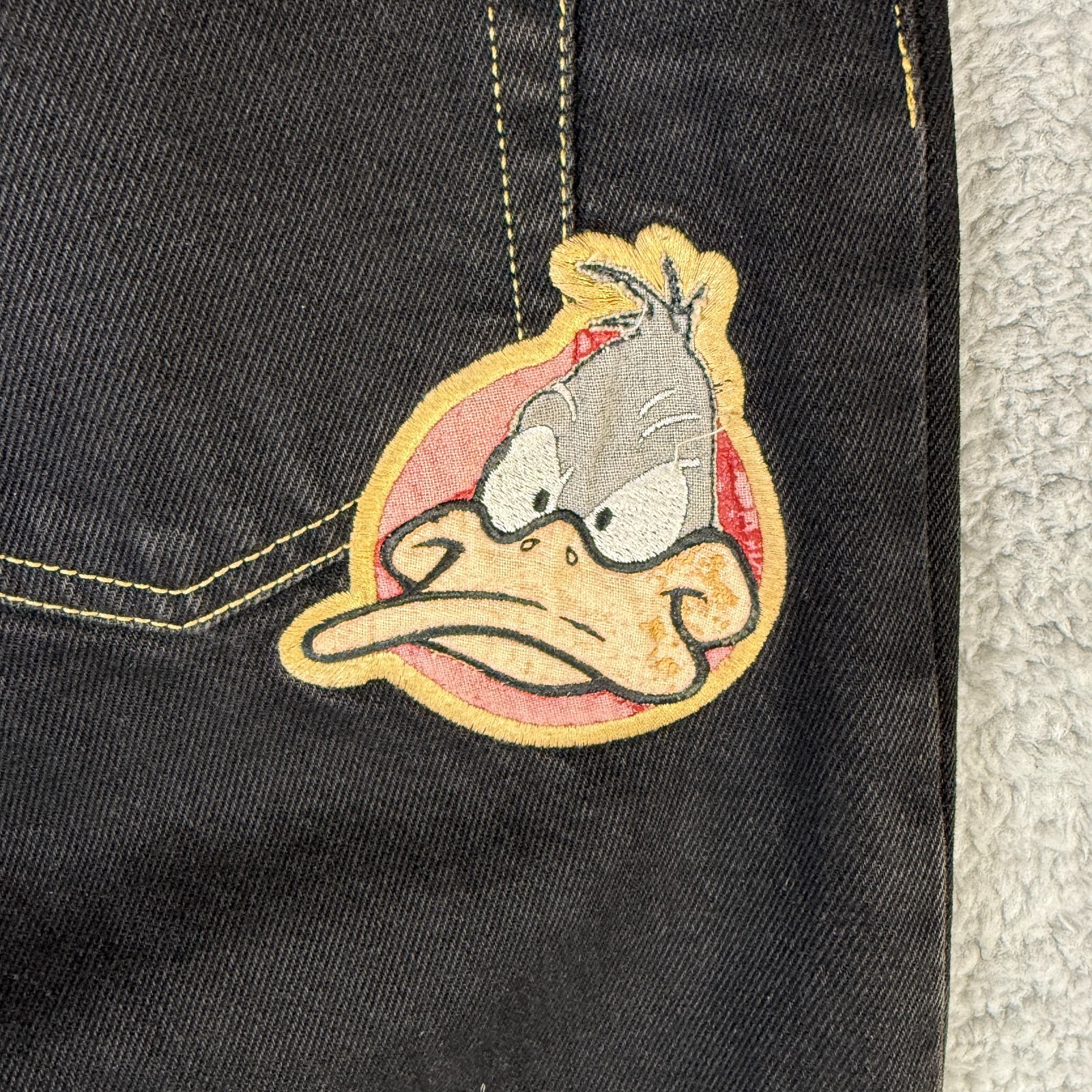 Vintage History Iceberg Wide Leg Men's 34 Black Daffy Duck Looney Tunes JNCO