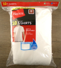 10pk Hanes Men's Tagless Soft  Breathable T-Shirts, Medium 38-40" New S1