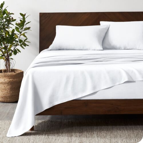 Luxury 100% Linen Sheet Set - Deep Pockets - Easy Fit - by Bare Home - Picture 1 of 36