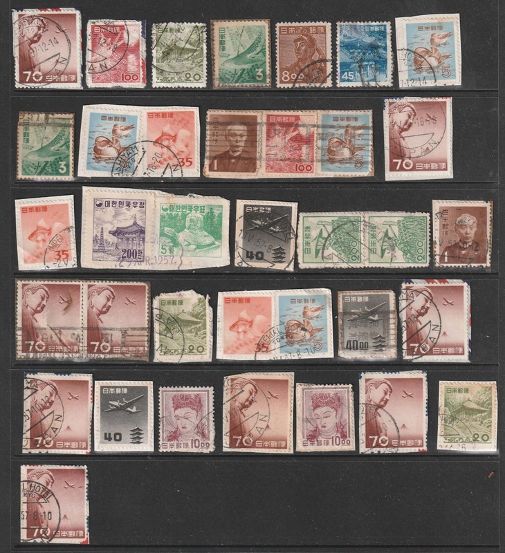 JAPAN STAMP MIXTURE, 36 Used Stamps