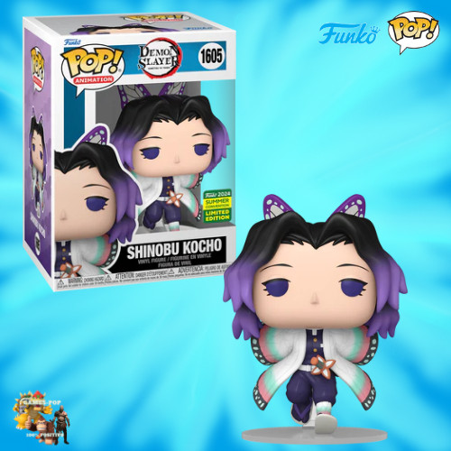 DAMAGE BOX FUNKO POP! DEMON SLAYER SHINOBU KOCHO 1605 LIMITED ED 2024 Summer