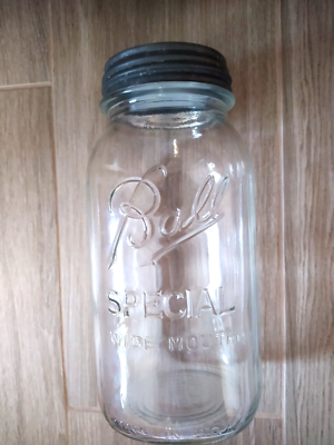 Vintage Ball special wide mouth jar 1/2 gallon with zinc lid | eBay