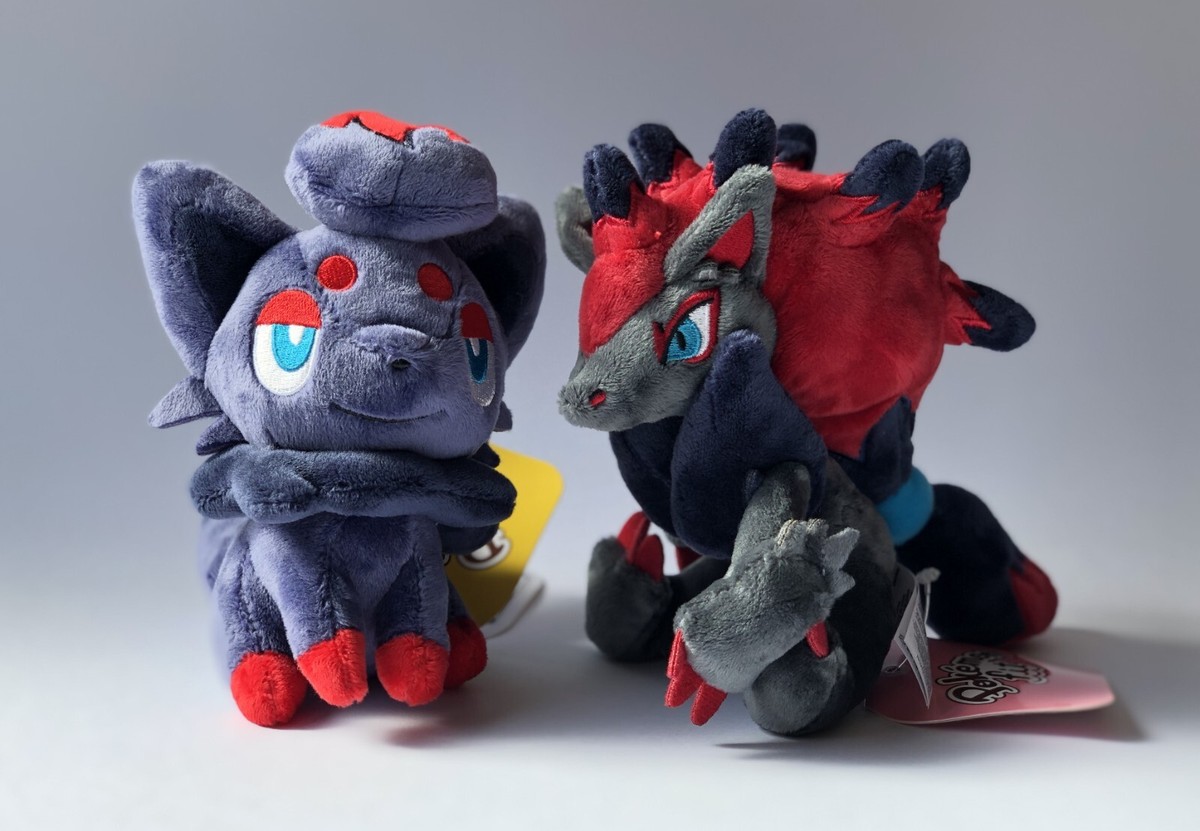 Pokemon Center Pokemon Fit Zorua & Zoroark Stuffed Plush Japan Set