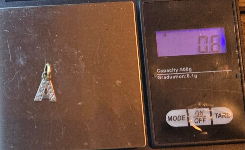 9ct Multi Tone Gold Letter A Pendant Cubic Zirconia Stones Size 18mm x 9mm image 5