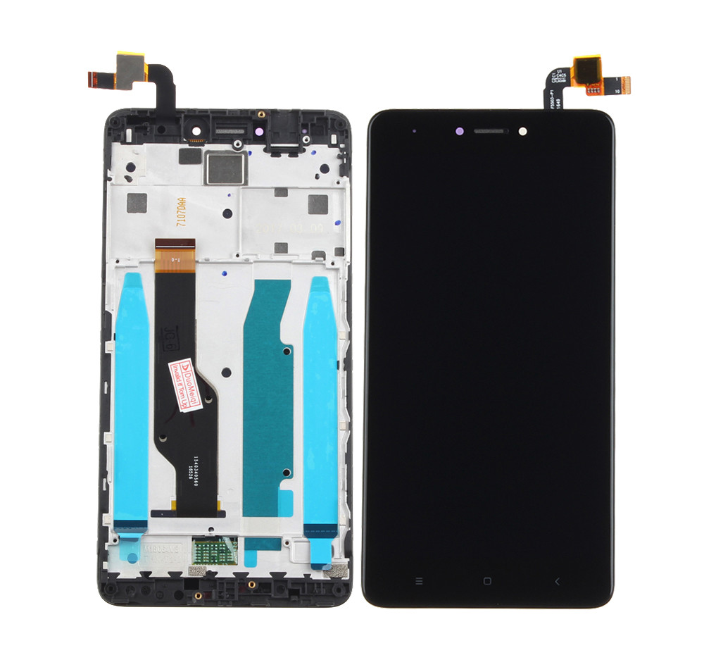 Black For Xiaomi hongmi redmi Note 4X Touch Screen LCD Display Glass Panel  Frame