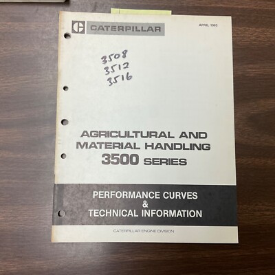 CAT Caterpillar 3508 3512 3516 ENGINE PERFORMANCE CURVE & TECHNICAL GUIDE MANUAL