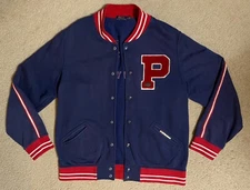 Polo Ralph Lauren Football Varsity Letterman Sweatshirt Jacket Men's XL Blue red