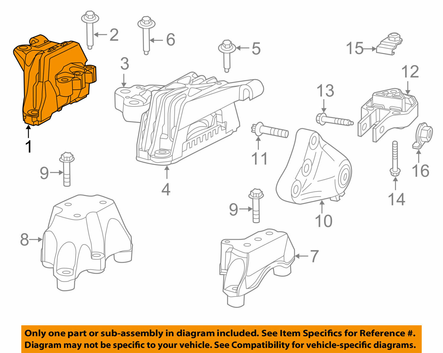 Engine Motor & Torque Strut Mount 2 PCS. 20132016 for Dodge Dart 2.0L