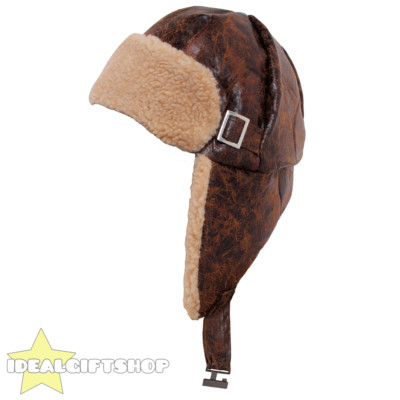 FAUX LEATHER FLYING HELMET 1940'S PILOT 