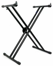 Rockville RKS30X Double X Braced DJ Controller Stand+Push Button Lock Mechanism