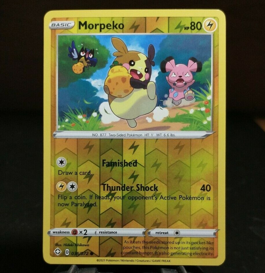 Morpeko 036/072 NM Reverse Holo Shining Fates Near Mint Foil Pokemon Card 36/72