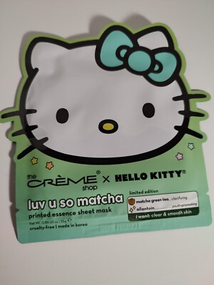 The Creme Shop x Sanrio Sheet Mask Hello Kitty luv u so matcha clarifying 1 pack