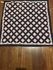 VINTAGE HAMPTON HALL LTD. NY NAVY GEOMETRIC PRINT WOMEN'S NECK SCARF 27" — photo 1