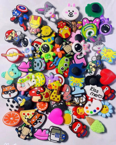 30/50/100pc Croc Charms Mega Value Bundle Random Mix Shoe Charms Cartoon Tool UK - Picture 6 of 12