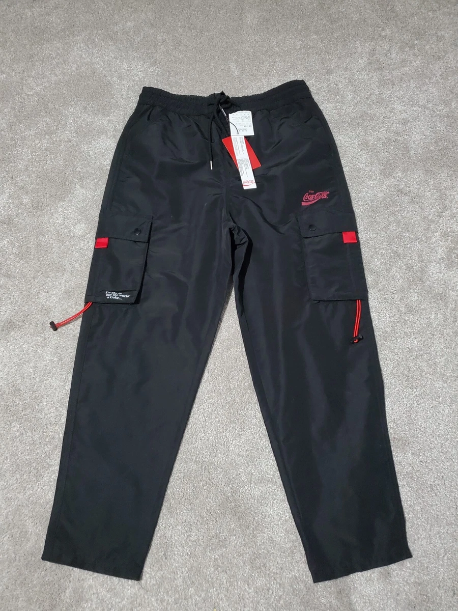 NWT Coca Cola Cargo Pants Mens Size Large Black Jonas Wagell Red