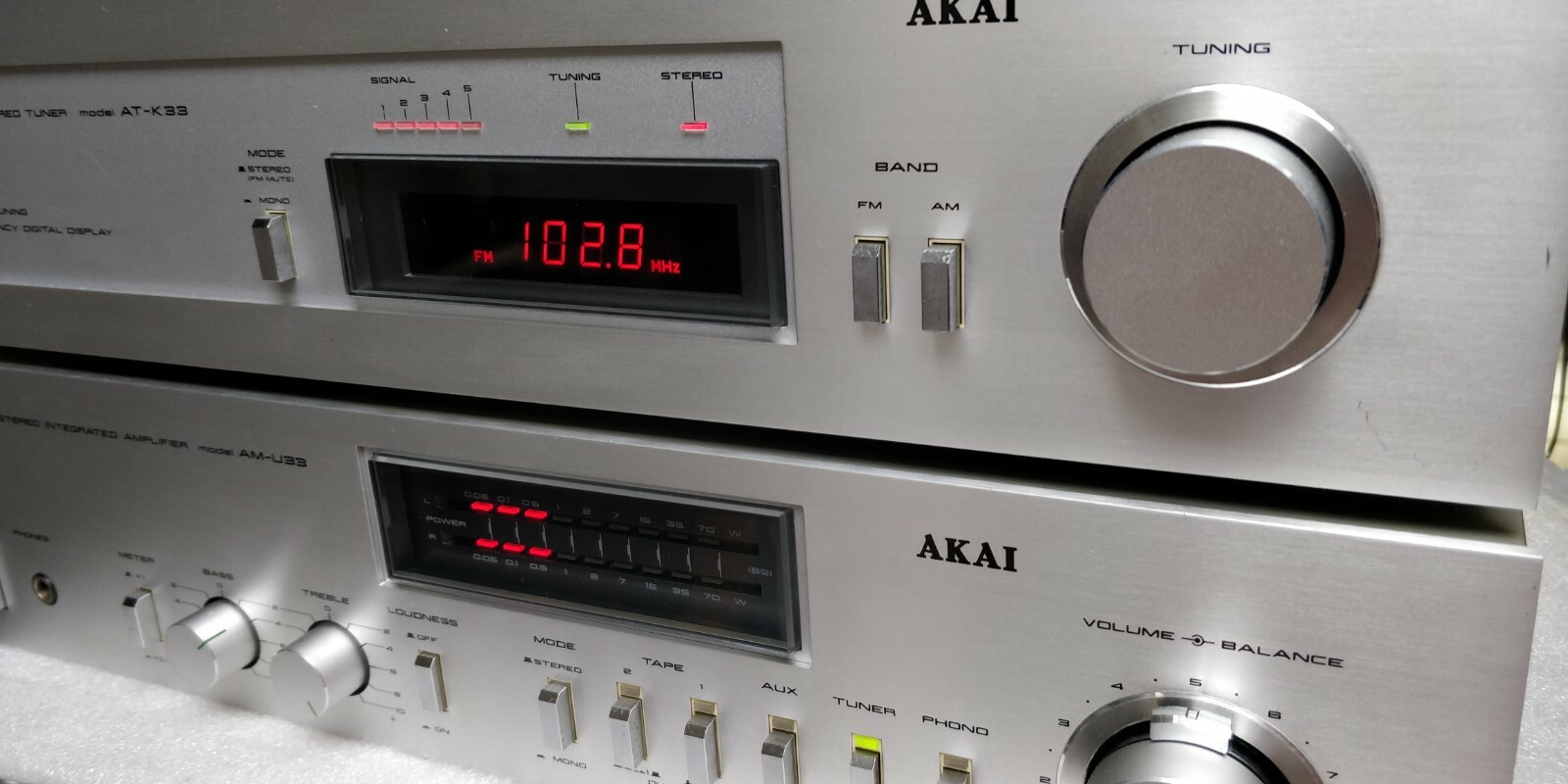 AKAI プリメインアンプAM-U33 チューナーAT−K33 早割り
