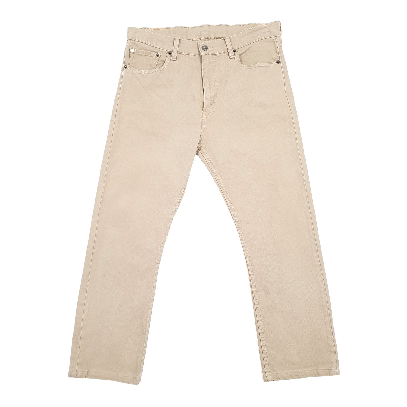 Mens LEVIS 513 Slim Straight Fit Beige Denim Stretch Jeans Trousers W33 L25 image 2