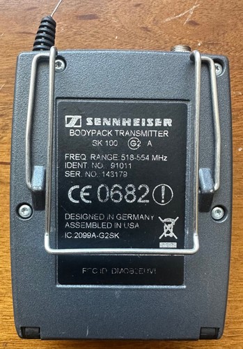 Sennheiser ew100 G2 SK 100 G2 Wireless Mic Bodypack Transmitter A: 518-554 MHz - Picture 5 of 10