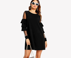 vestito tulle nero corto