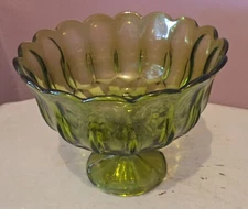 Vintage Mid Century Modern Anchor Hocking Fairfield Compote Fruit Bowl...
