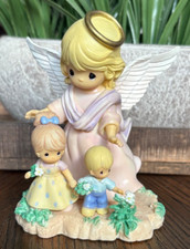 Precious Moments Guardian Angel w/ Children by Enesco/Hamilton Collection - A6