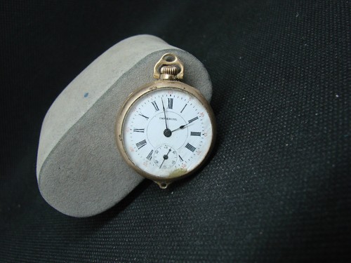 POCKET WATCH GOLD FILLED 32mm IMPERIAL BRUEN 7 JEWELS ! ccc10