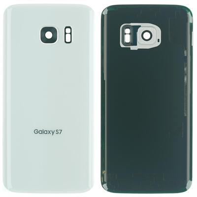 Samsung Galaxy S7 G930F battery housing back cover plate camera lens white