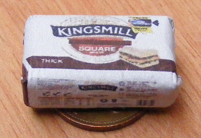 Puppenhaus geschnittene Laib Verpackung für Kingsmill Brot Maßstab 1:12 Küche Tumdee