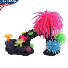 Coral Reef Aquarium Decoration Silicone Anemones  Caves Safe Resin Ornament New