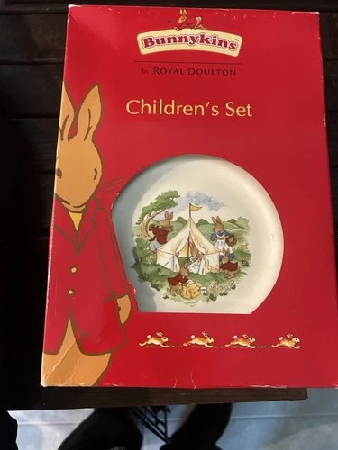 Royal Doulton Bunnykins Child's 3 Piece Set Plate Bowl Mug 1994 Bone China NIB.,