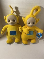 2 Vintage Laa Laa Teletubbies One Talking 13 Original Tag 1998 Hasbro/Eden