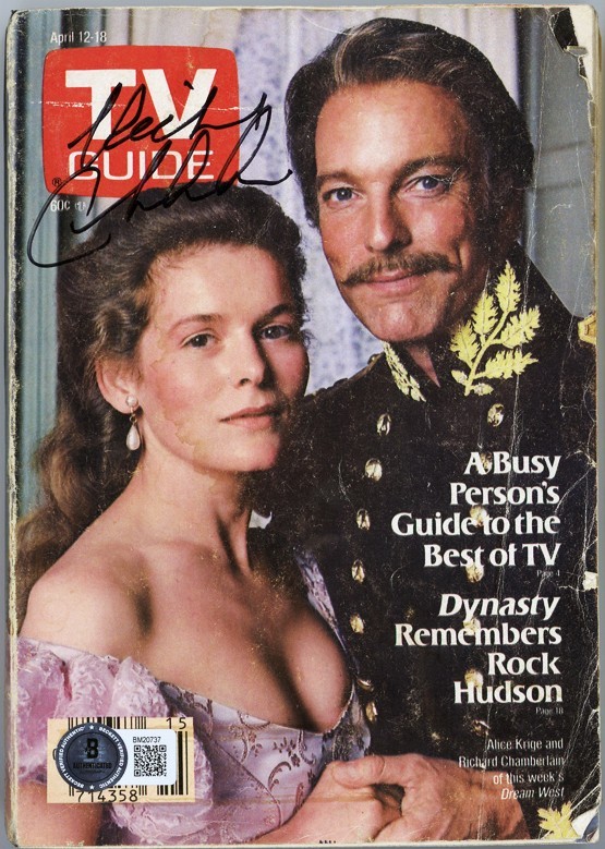 1986 -RICHARD CHAMBERLAIN- BECKETT BAS Signed/Autograph/Auto TV GUIDE Magazine