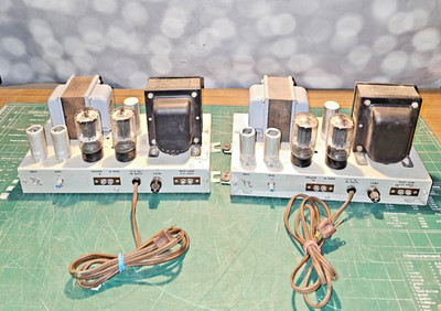AMPEX 25W 6L6 Tube Monoblock Amplifier Pair   Rare High-Power   Tested