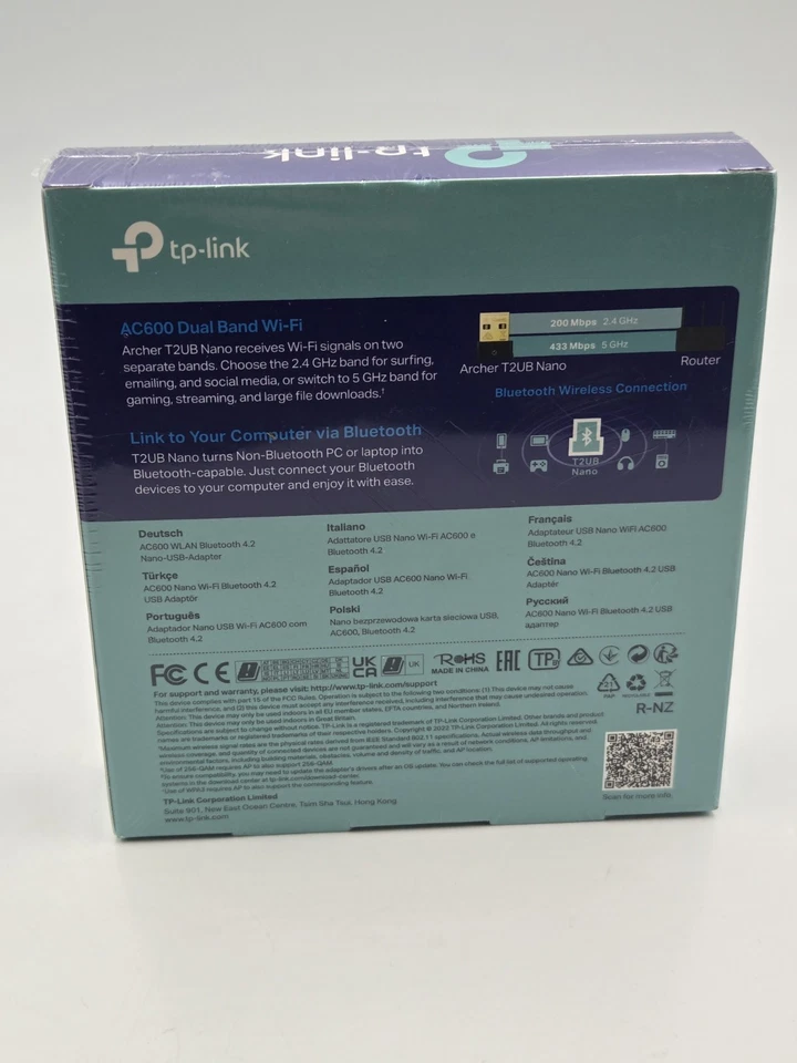 TP-Link Archer T2UB Nano USB Bluetooth WiFi Adapter Dual Band 433Mbps New - Image 2 of 4