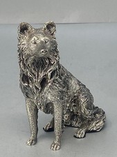 Sterling Silver Border Collie Sheepdog Model - full english hallmark - brand new
