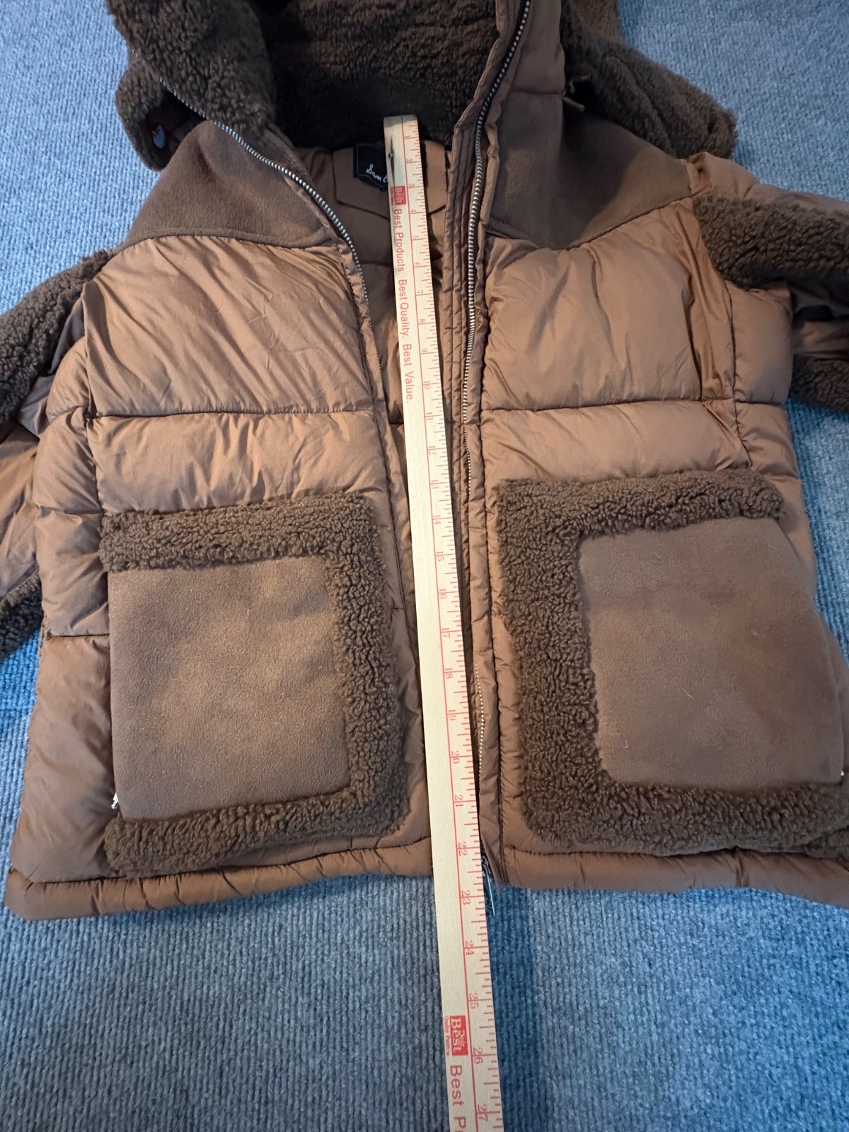 Sam Edelman Mixed-Media Puffer Jacket Women Size Small Super Warm Comfortable! image 6