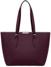 David Jones - Women's Large Tote Shopper - Handbag PU Leather Burgundy